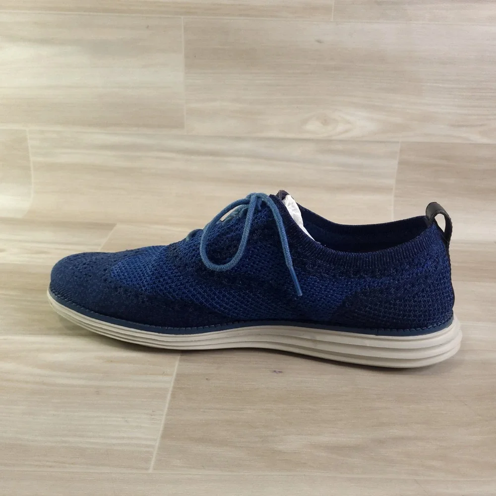 Cole Haan Zerogrand Stitchlite Oxford Mens 10 Blue Knit Wingtip C28446 Golf